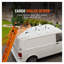 Étagère de toit robuste pour fourgon blanc pour Ford Transit Custom (2013-2024) - capacité de 800 lb avec roulettes arrière