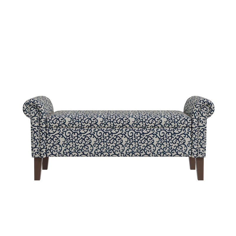 Banc de rangement avec accoudoirs roulés Wallen
