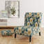 Fauteuil de chambre bleu et doré à motif géométrique Harmony Fusion I - rembourré Cottage