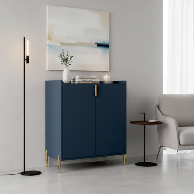 Bar moderne avec support à vin, buffet de cuisine avec 2 portes et tablette réglable