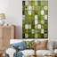 Botanicals Green Floral Tiles III - Art mural abstrait-82735531-116117385