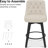 Counter Height Bar Stools With Back, 26“H Upholstered Swivel Barstools With Solid Wood Legs For Kitchen Island, Performance Modern Fabric Counter Stools-1981215290-1981215285