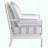 Nautical-Inspired Stripe Accent Chair with White Frame