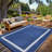 Outdoor Furniture Reversible Outdoor Area Rug Waterproof Plastic Patio Carpet UV & Weather Resistant Easy to Clean Modern Deck Ma-125284871-125284876