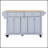 Durable Kitchen Island with Rubber Wood Countertop, Spacious Storage and Mobility for Modern Kitchens-1531358872