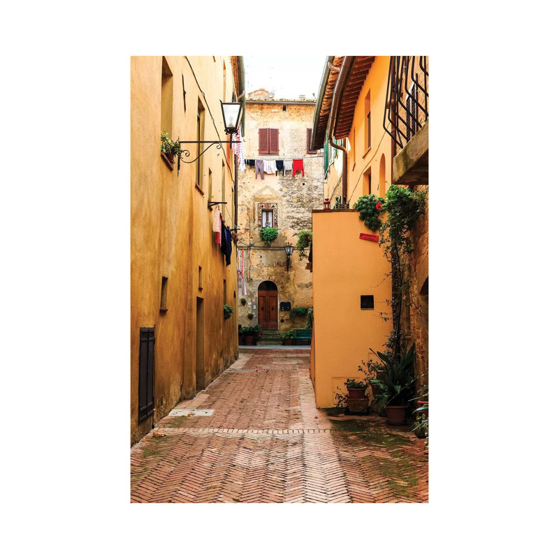Italy, Tuscany, Province Of Siena, Chiusure. Hill Town. Narrow Passageway. by Emily Wilson - Wrapped Canvas Gallery-Wrapped Canvas Giclée