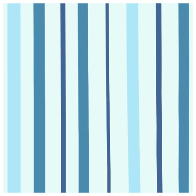 Blue Vertical Stripes Bath Mat