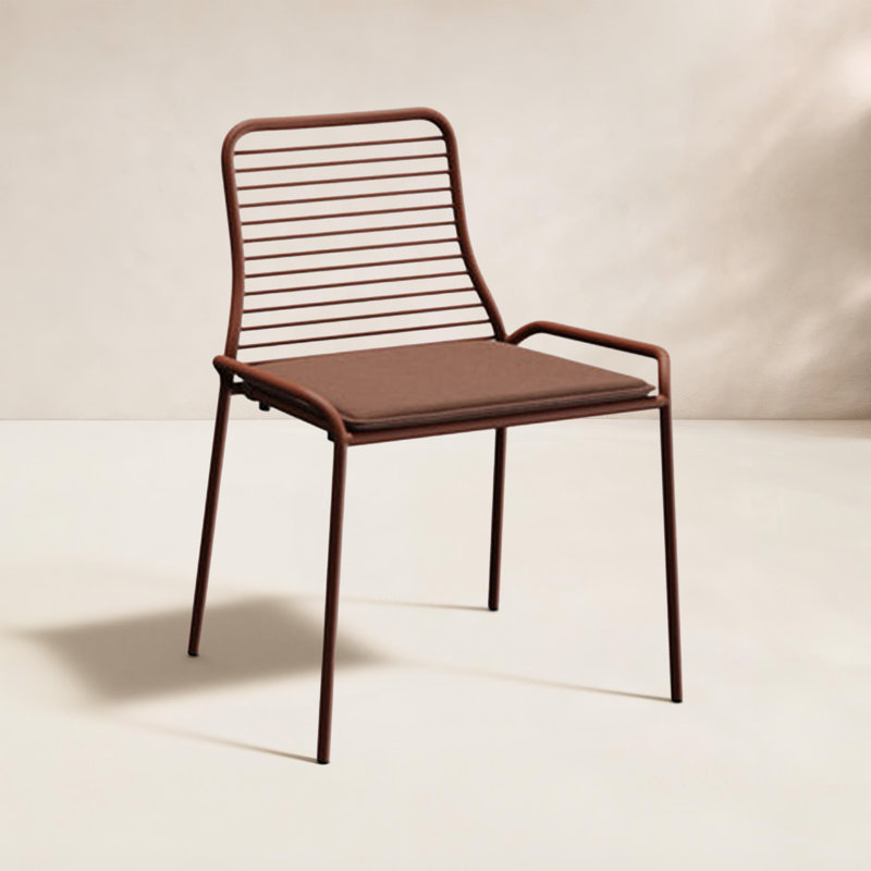 XY Outdoor Dining Side Chair, Rust