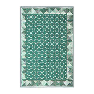 Tapis blanc/vert contemporain