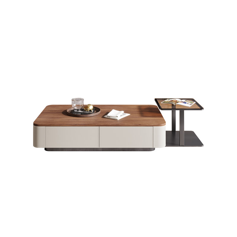 Table basse de style italien, Blanc, H 14,17 po x L 59,06 po x l 31,5 po