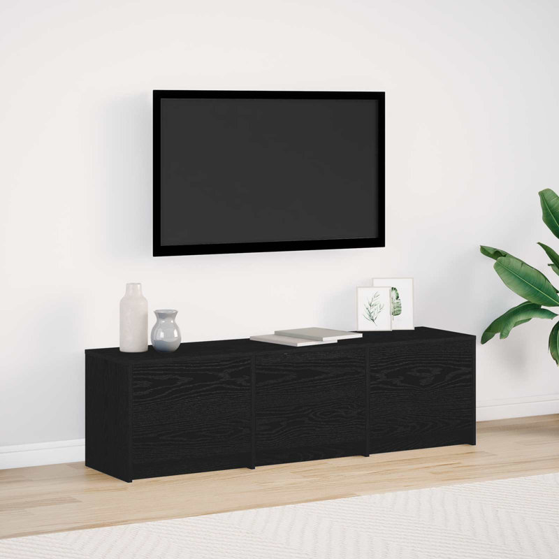 Unfinished TV Stand for TVs up to 88", 40cm H x 140cm L x 34cm W, Black Oak