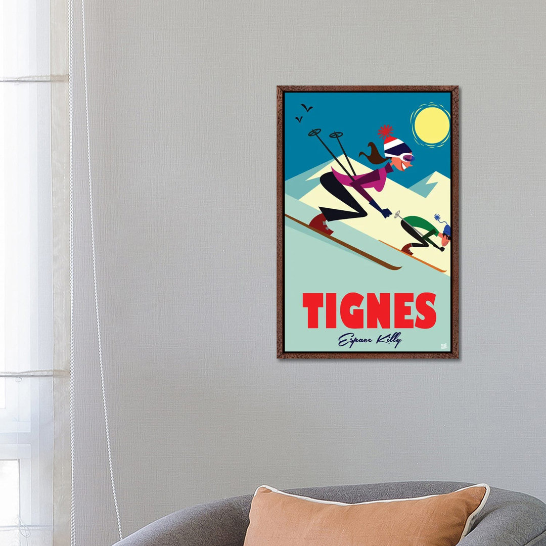 Tignes Espace Killy von Gary Godel - Galerie-umwickelte Leinwand Giclée auf Leinwand