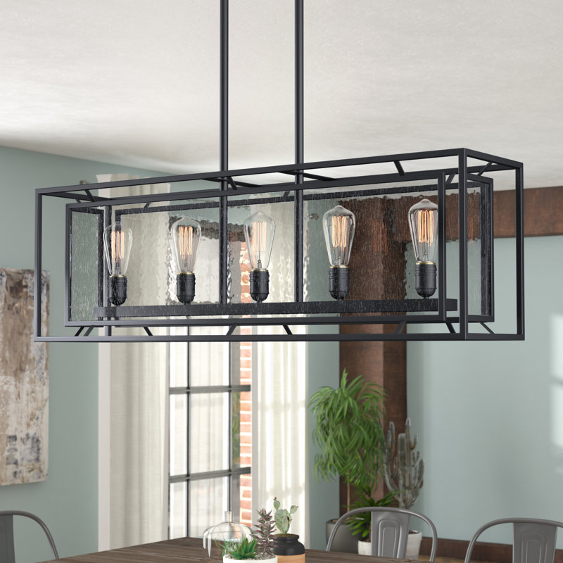 Luminaire suspendu linéaire pour îlot de cuisine 5 lumières Cosette, MB ST64