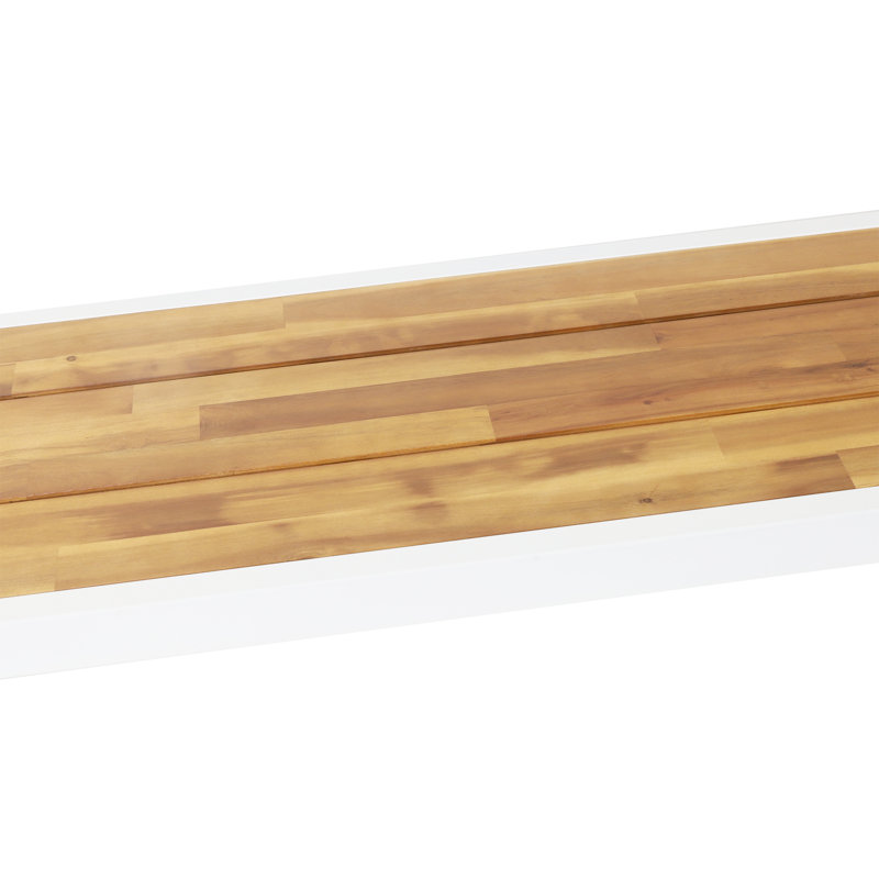Banc d'extérieur en acacia Greenburg, Teck / Blanc