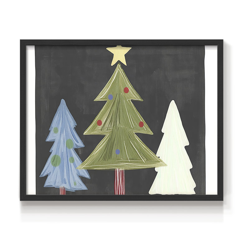 Art de Noël - DLxxix - reproduction encadrée - réversible, H 16 po x l 20 po, Noir, noir, noir, noir