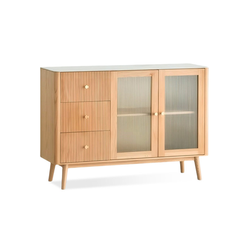 Buffet de table Modern Burlywood, H 33,46 po x l 47,24 po x P 13,78 po