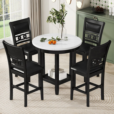 5-Piece Counter Height Dining Round Table Set -  Red Barrel StudioÂ®, B3E82F44A5D94E698AAD10376F2D8B31