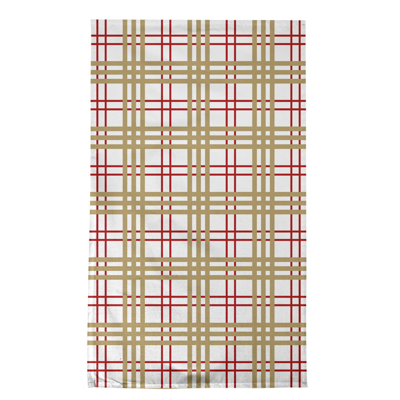 Torchon de luxe San Francisco football, Mélange de coton, Blanc / beige / rouge