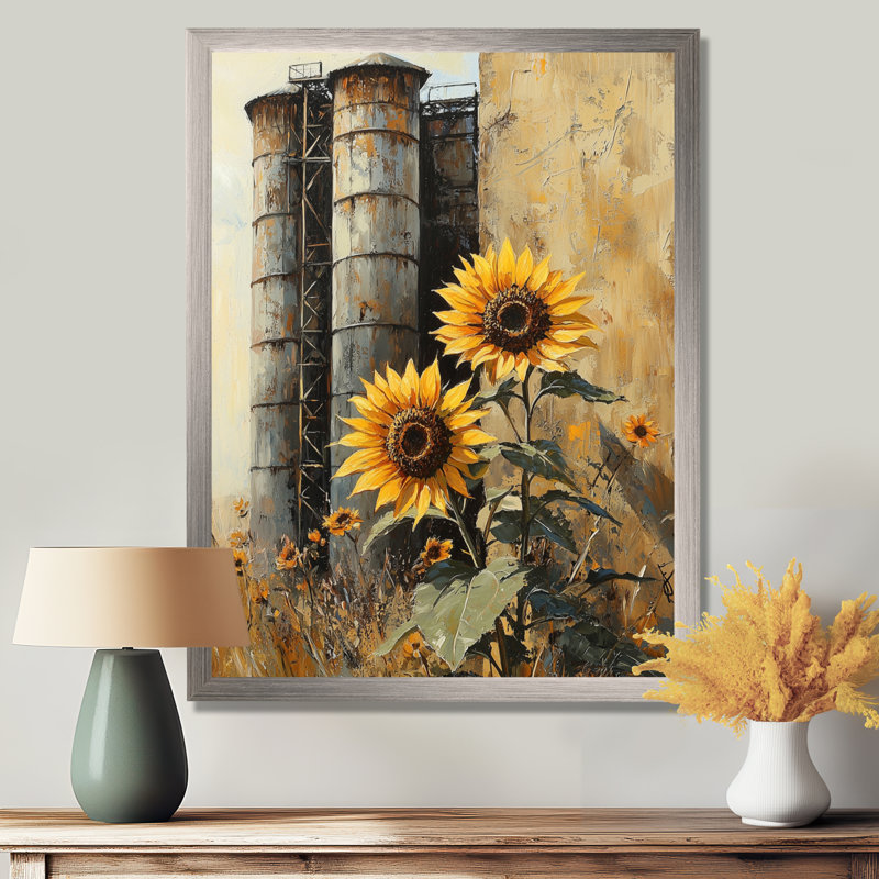 Dolci - art mural floral, H 32 po x l 16 po, Argent argent, Reproduction encadrée sans passe-partout