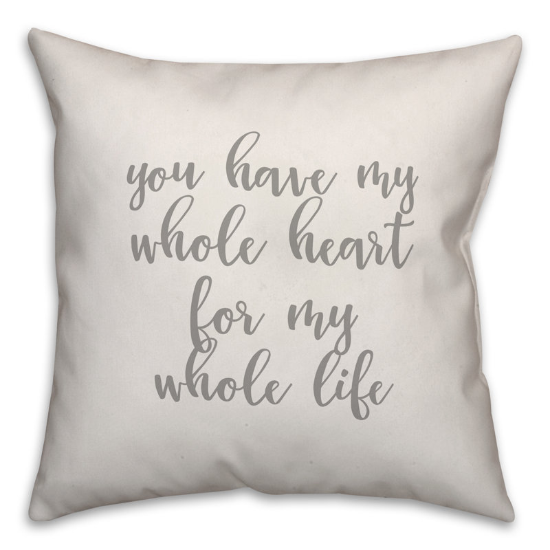  Coussin You You My Whole Heart for My Whole Life, Coussin et housse de coussin, Blanc