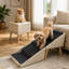 Rampe pour animaux de compagnie beige, résistante et douce pour la peau ; se replie pour un rangement peu encombrant ; sa conception à quatre marches combine un lit superposé pour chien, un canapé et un escalier.-650294234
