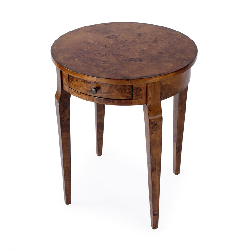 Archer 1 Drawer Burl Side Table, Honey 
