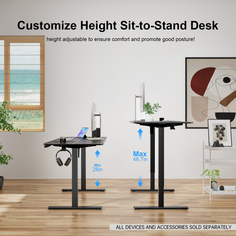 Bureau électrique à hauteur ajustable, adapté pour le bureau et le bureau personnel