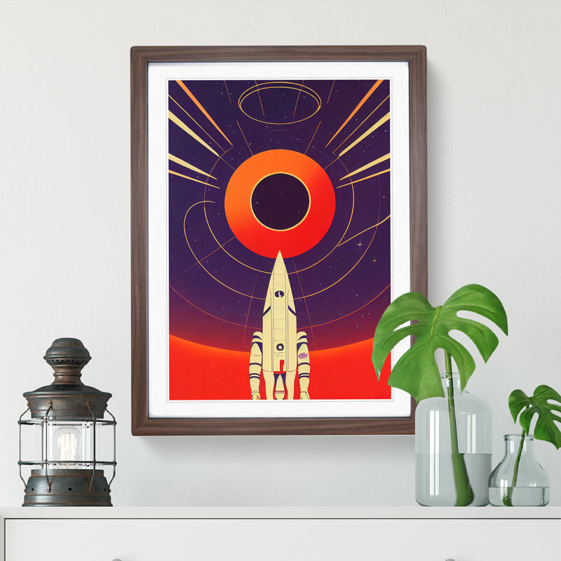 The Unbelievable Spaceship Rocket - Framed Print, Walnut, 64cm H x 46cm W x 2cm D