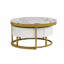 Table basse ronde et gigogne avec tiroirs