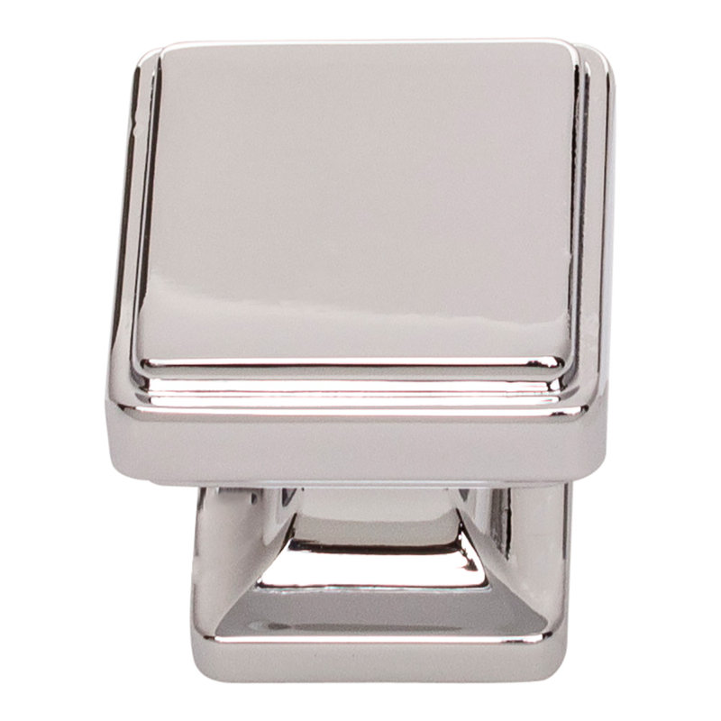 Kate 1 1/8" Length Square Knob, Polished Chrome, 1 1/8"