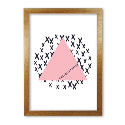 Pink Triangle With Crosses Abstract - Print