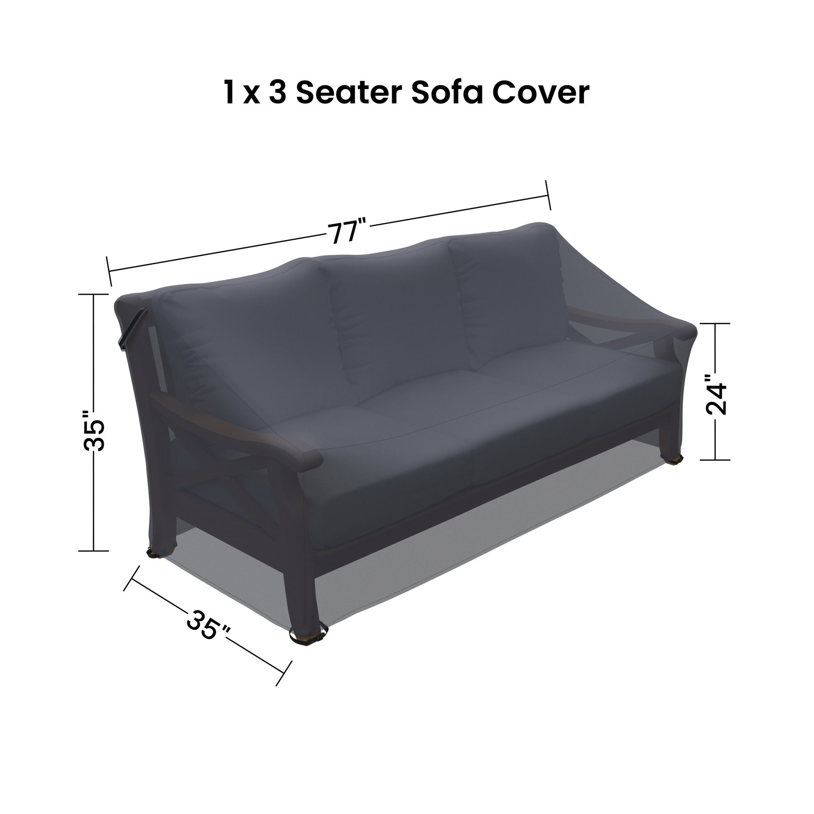 76" Outdoor Patio Sofa Cover