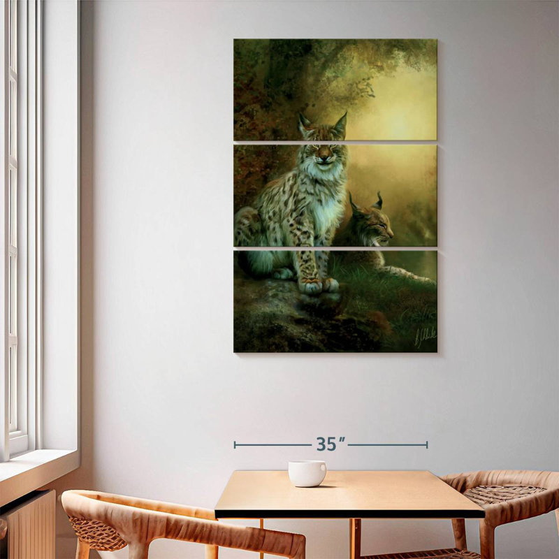 Brampt Two Lynxes, 65" H x 42" W