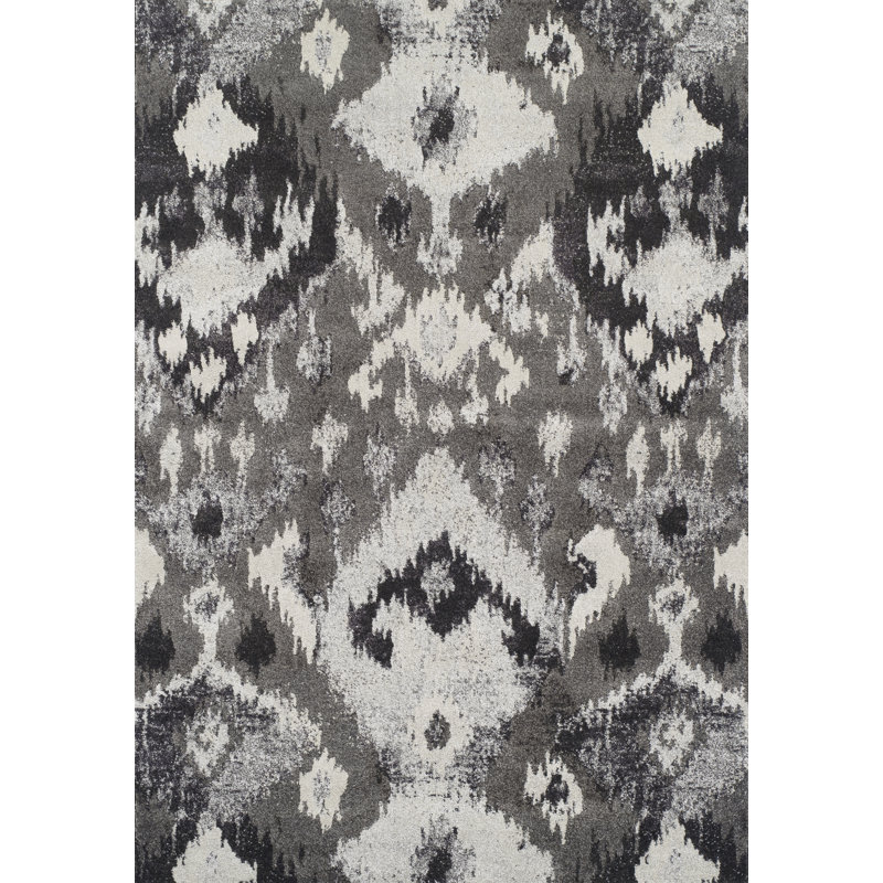 Moderno Pewter Rectangular 3'3" x 5'3" Easy-Care Rug