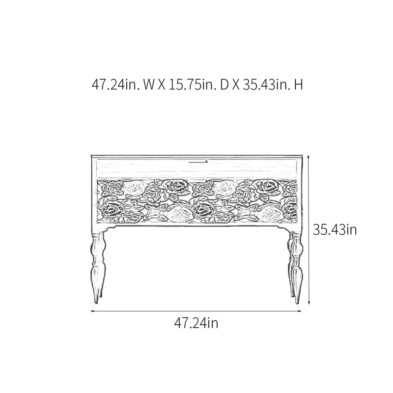 Console rétro avec tiroirs, Brun