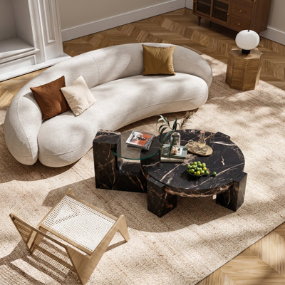 Tempered Glass Top Nesting Coffee Table