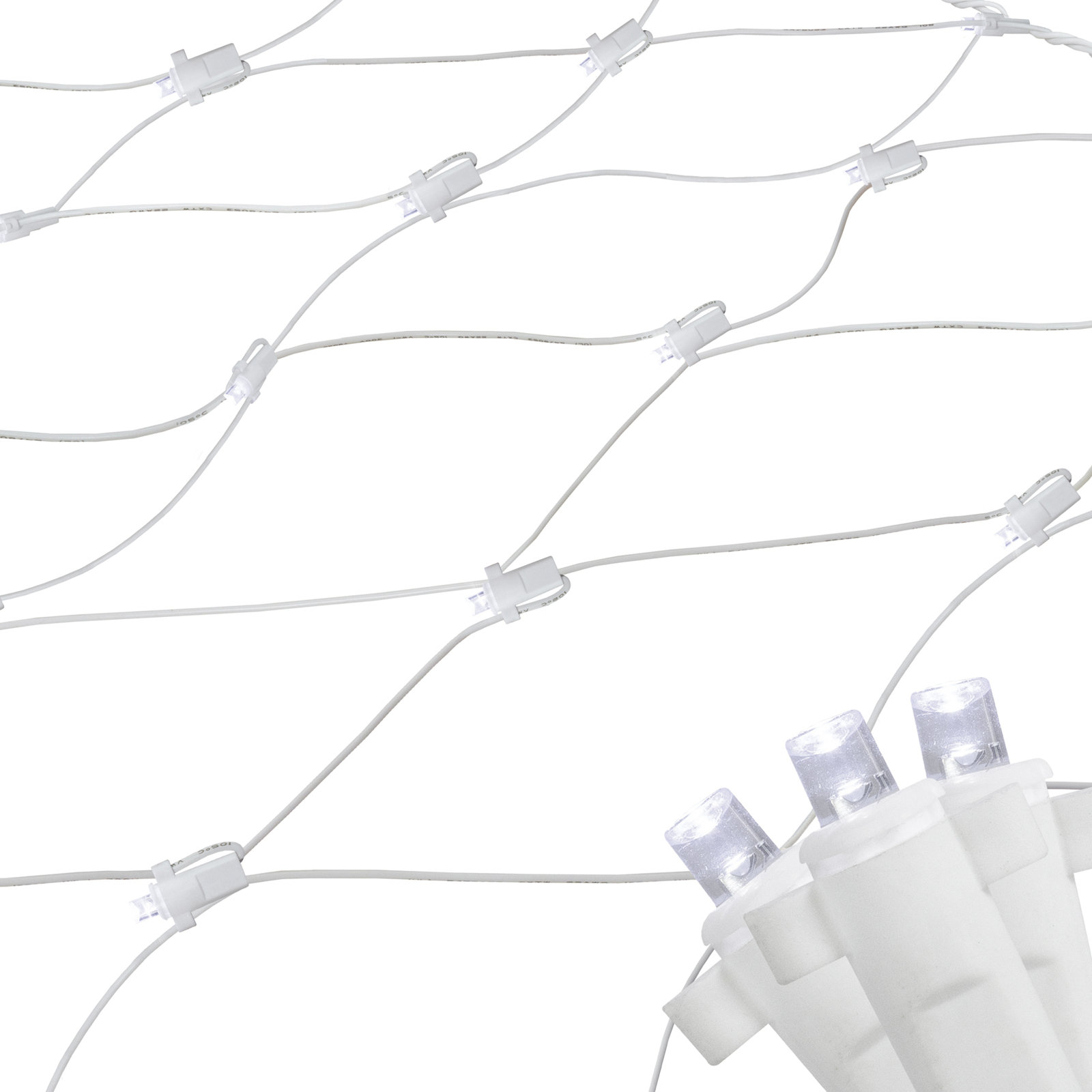 LED Wide-Angle Net Column Wrap Lights, Pure White, 0.25" H x 48" W x 72" D