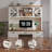 72" Farmhouse Executive Desk with Hutch and Charging Station, Computer Desk with Five Drawers and Large Storage Cabinet-431635914