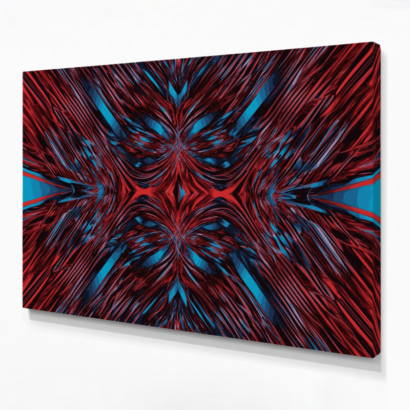 Art mural sur toile rouge Op Art 10, H 11 po x l 14 po
