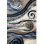 Tapis bleu / brun à motif abstrait Nekizia-494867387