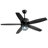 Cissline 52" Black Waterproof Ondoor/Iutdoor Ceiling Fan with Light Kit and Remote Control for Patio/Gazebo