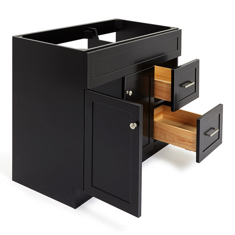 Base de meuble-lavabo double 42 po Paulla, Noir