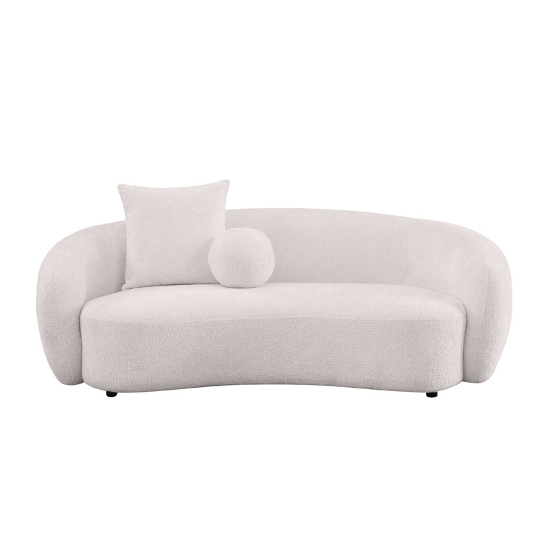 Angelamae Teddy Fabric 3 Seater Sofa, Beige