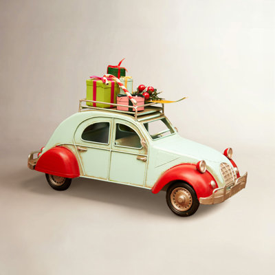 14" Red & Blue Buggy with Christmas Gifts
