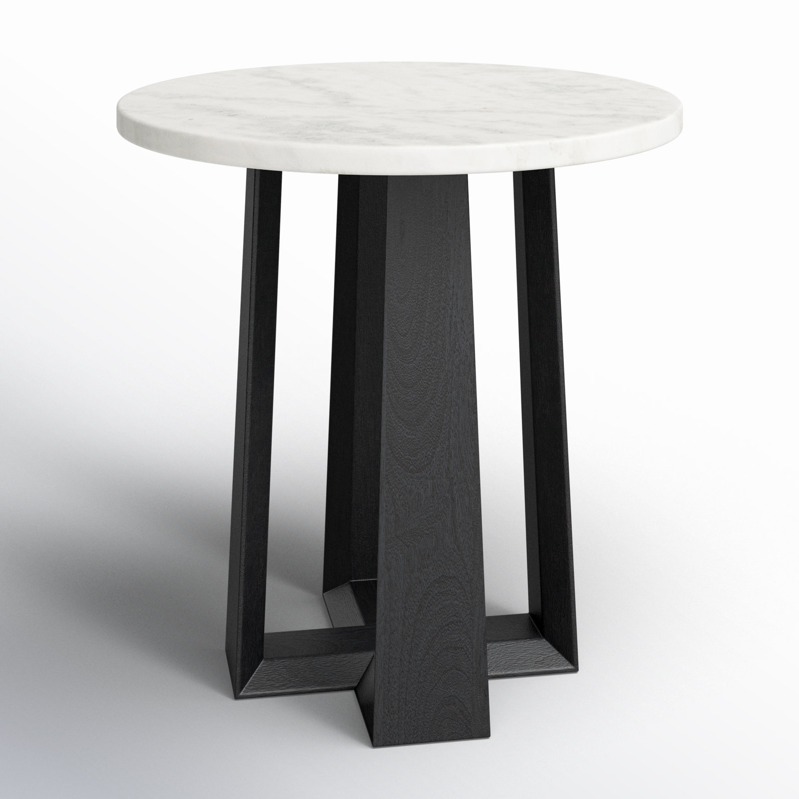 Baudelaire End Table, Black, White Gray Marble