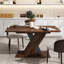 Cet ensemble de tables et chaises de salle à manger présente un design moderne et élégant, qui rehausse son esthétique. La table est dotée d'un piètement robuste en forme de X décalé, qui met en valeur sa beauté géométrique.