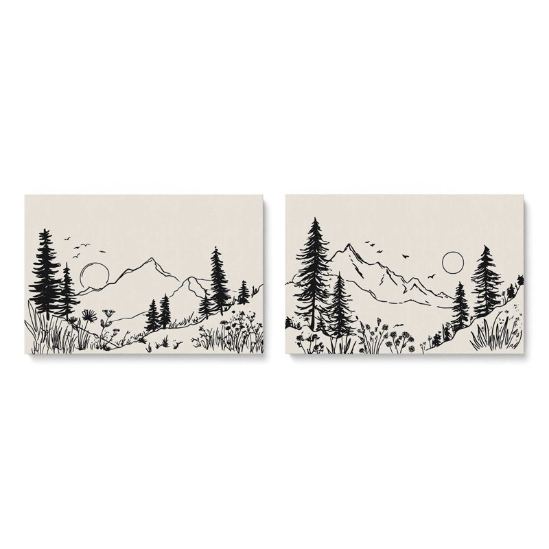 «Whispers of Pines», ensemble de 2 impressions, Toile tendue, 30 po x 20 po