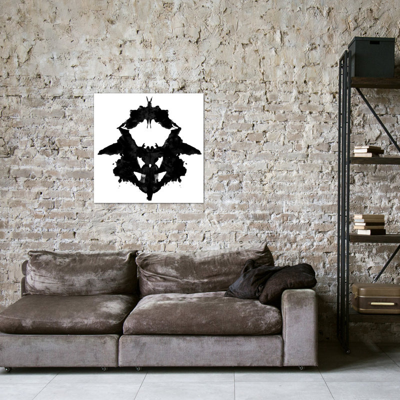 «Albree Modern Dancing Butterfly Inkblots», impression sur toile, H 18 po x l 18 po x P 1,5 po, Toile tendue, Pas de tapis