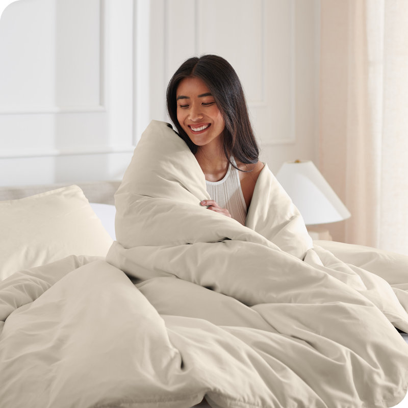 Ensemble de housse de couette en microfibre délavée, Housse de couette pour grand lit et 2 taies décor, Sable