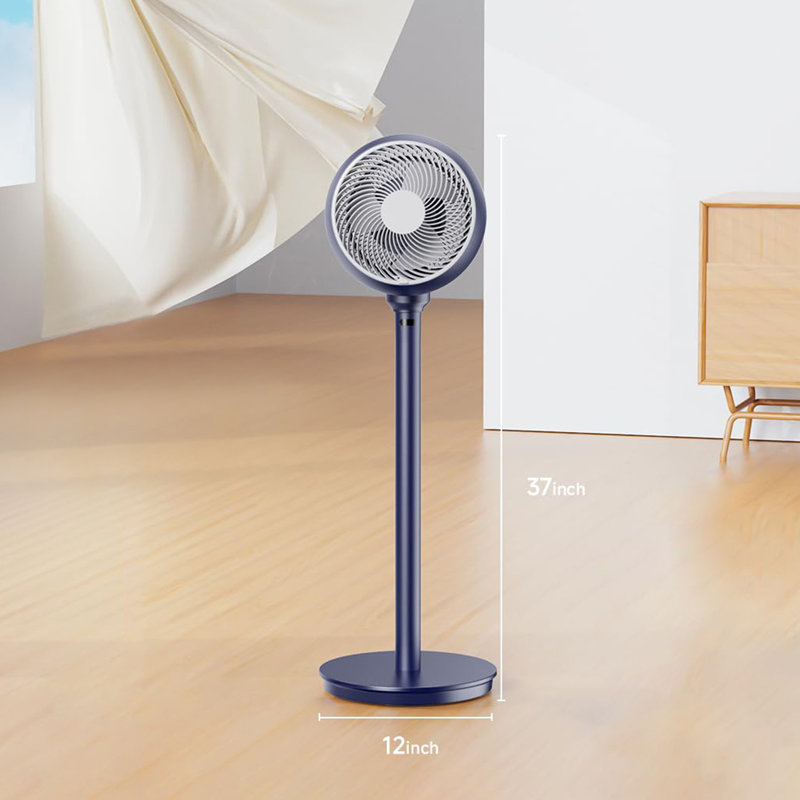 Blade Quiet 25dB Pedestal Fan with Remote, Dark Blue